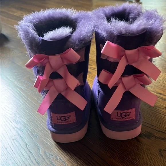 UGG Purple Boots with Pink Bows - Picture 2 of 3